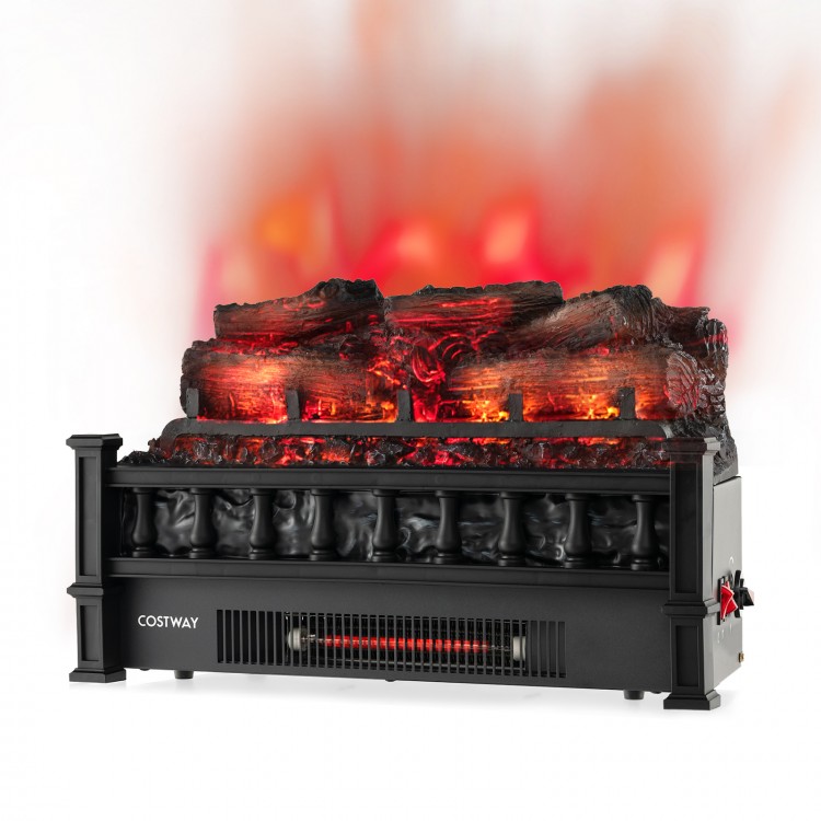 20-inch electric fireplace heater with realistic pinewood ember bed, 5120 BTU, for elegant warmth in any room.