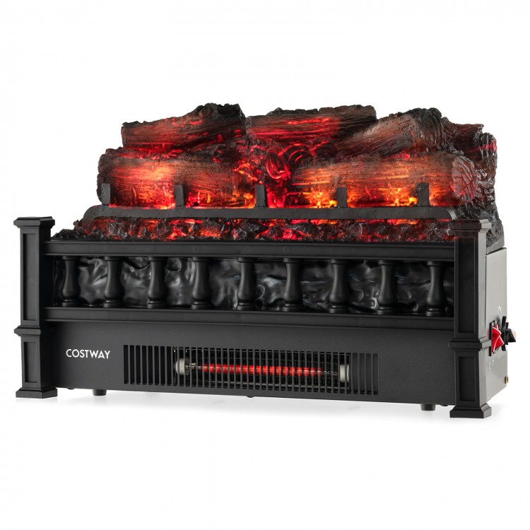 20-inch electric fireplace heater featuring a realistic pinewood ember bed and elegant design, perfect for enhancing.