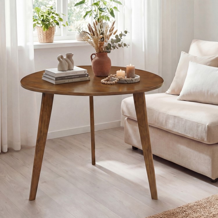 Farmhouse Wooden Round Dining Table for 4 - Gallery View 6 of 10