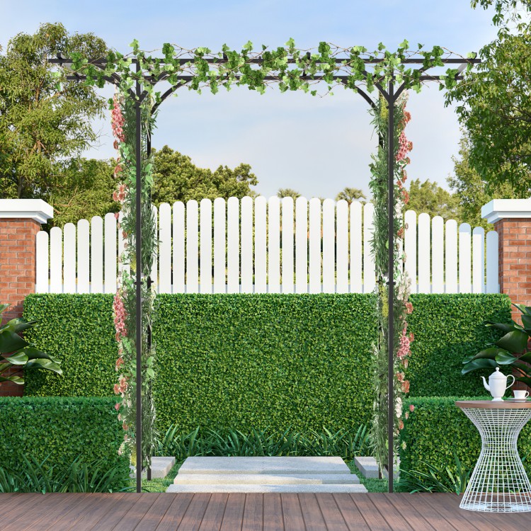 6.8 feet garden arbor with climbing plant trellises, showcasing intricate patterns and a decorative arch for elegant.