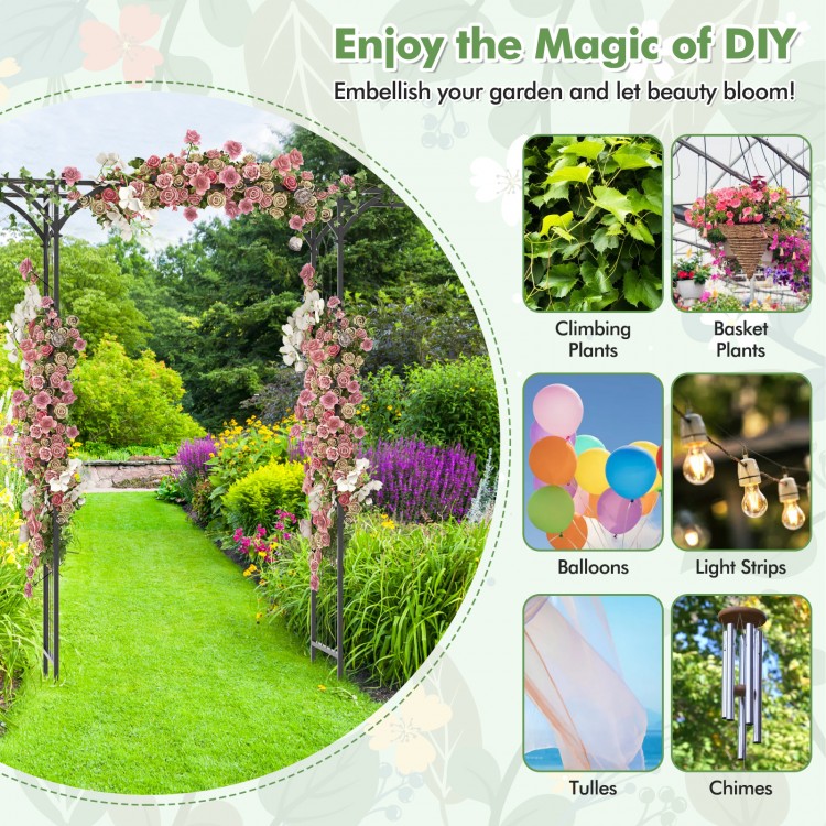 6.8 feet garden arbor with trellises for climbing plants, featuring a flat roof and elegant patterns, perfect for.