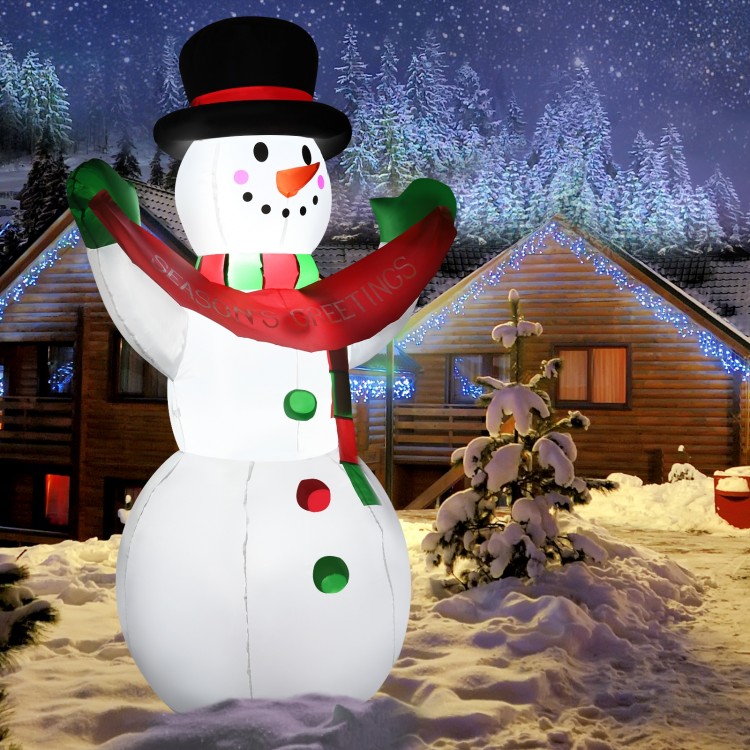 6 ft Inflatable Christmas Snowman with LED Lights Blow Up Outdoor Yard ...