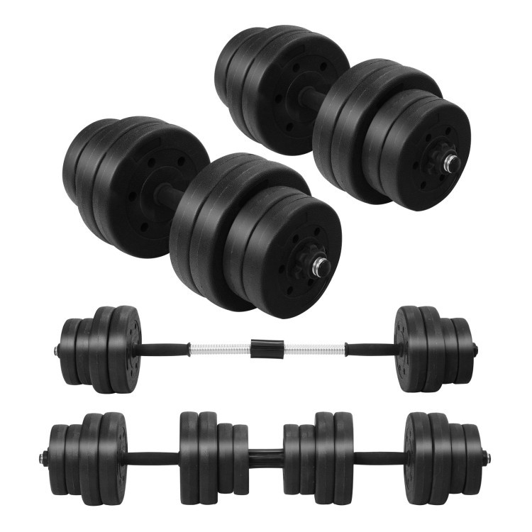 Adjustable dumbbell weight set with 2.75 lbs and 5.5 lbs plates for versatile strength training at home.