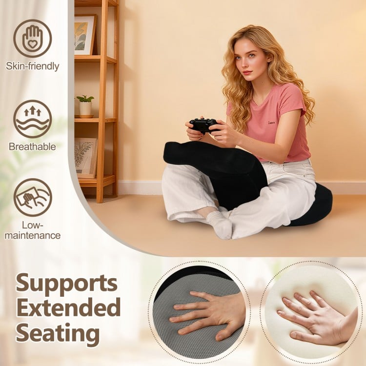 Floor Comfy Gaming Leisure Chair in gray with adjustable headrest and backrest, ideal for gaming or relaxing.