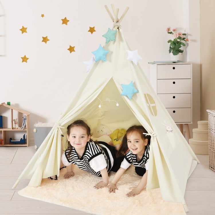 Foldable Kids Canvas Teepee Play Tent - Gallery View 1 of 11