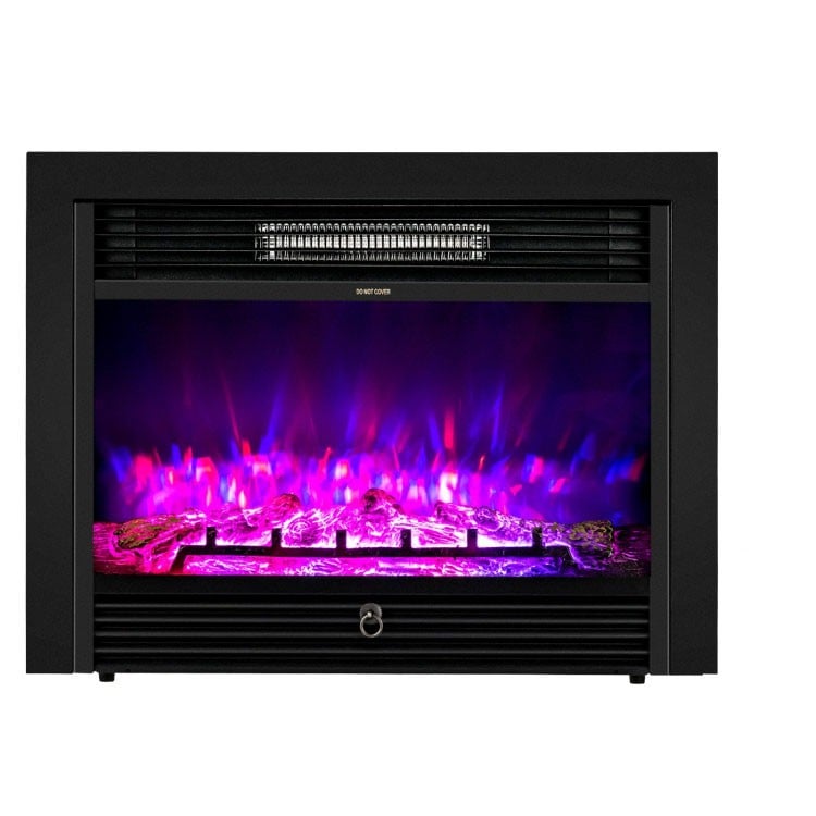 28.5-inch recessed electric fireplace with 3 flame colors and realistic flickering flames, perfect for living room.