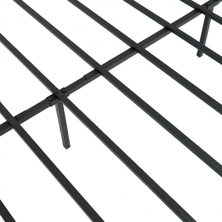 Heavy-duty metal bed frame slats with powder-coated finish for strong support and stability, ideal for full size.