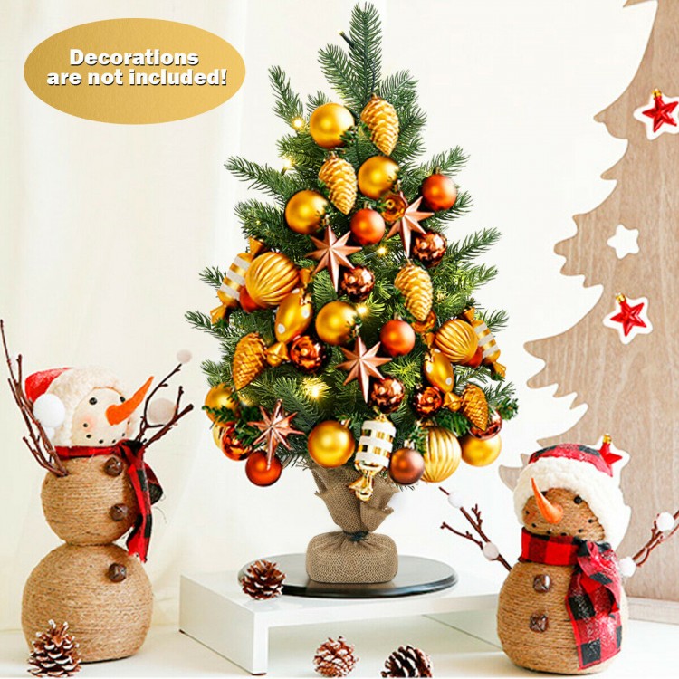24-inch tabletop fir artificial Christmas tree with 35 LED lights, featuring a lush design for festive decoration.