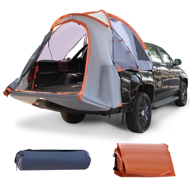 Portable pickup tent with detachable cover, waterproof 190T taffeta, and spacious interior for 2-3 people.