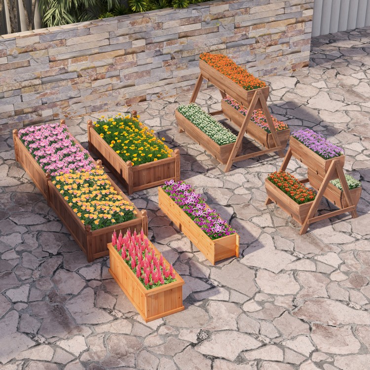 Freestanding Vertical Raised Garden bed with 3 Wooden Planter Boxes - Gallery View 6 of 10