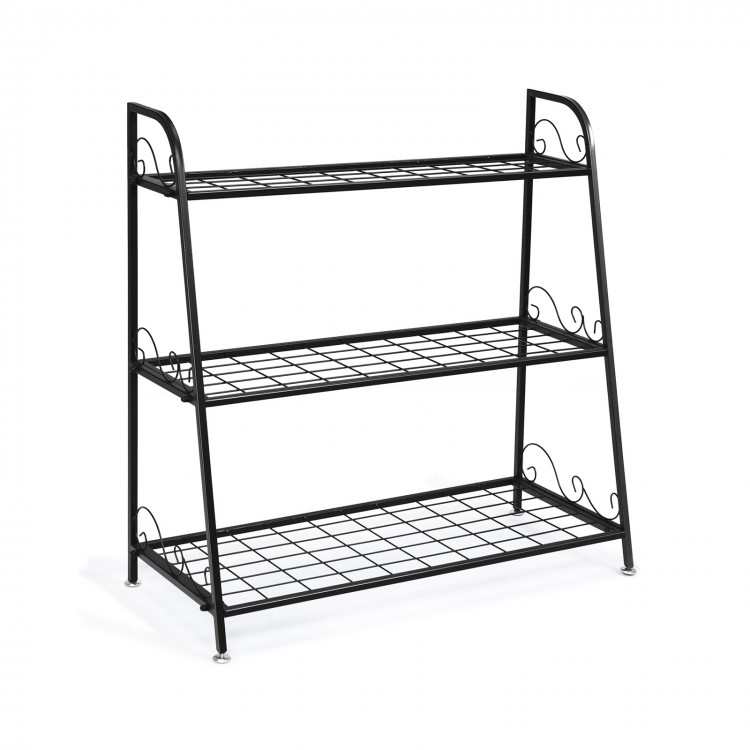 3-tier metal plant stand shelf with a sturdy steel frame, ideal for displaying plants, shoes, or decorations indoors or.