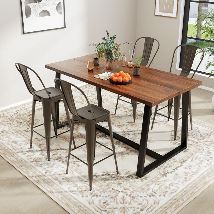 Stackable metal bar stools with removable backrest, featuring a heavy-duty frame and ergonomic design for dining or.