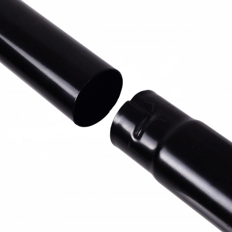 Close-up of the Vintage Metal Coat Hat Tree Stand's black powder-coated steel pole, showcasing its sturdy construction.