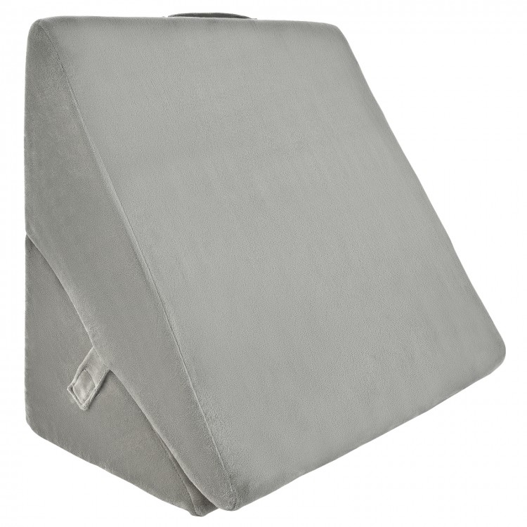 Adjustable gray memory foam reading sleep back support pillow with ergonomic design for optimal comfort and multiple.