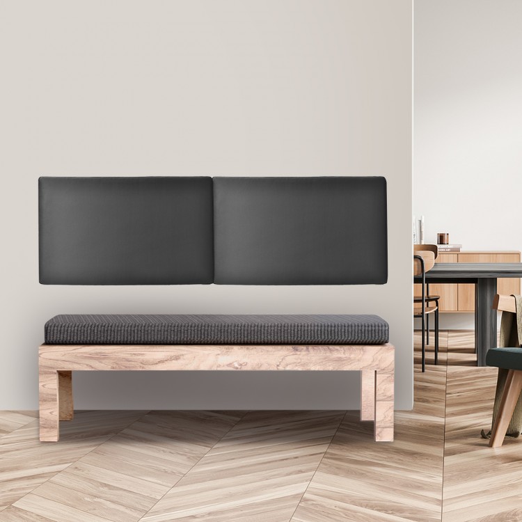 PU leather upholstered wall-mounted headboard with thick MDF frame, ideal for enhancing bedroom style and comfort.