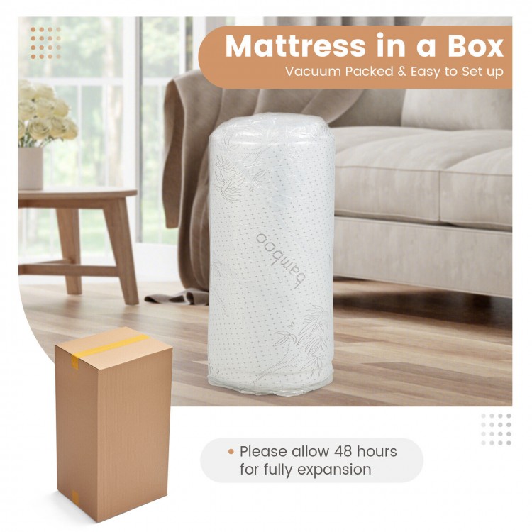 4-inch tri-fold cooling gel memory foam mattress in a box, vacuum packed for easy setup and transport, ideal for.