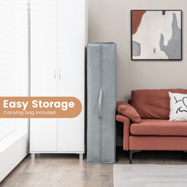 4-inch tri-fold cooling gel memory foam mattress in carrying bag, ideal for easy storage and transportation.