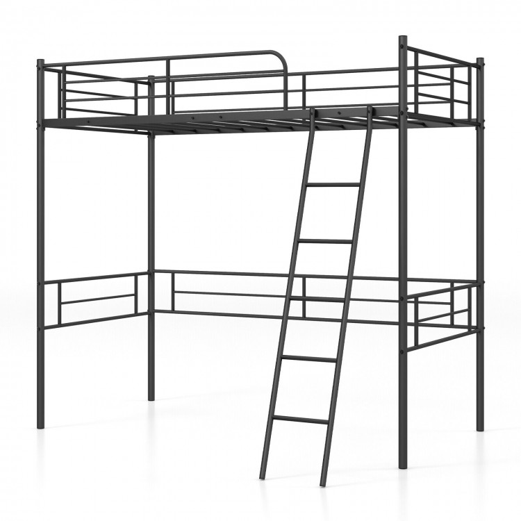 Metal Twin Bed Frame Single High Loft Bed - Gallery View 1 of 9