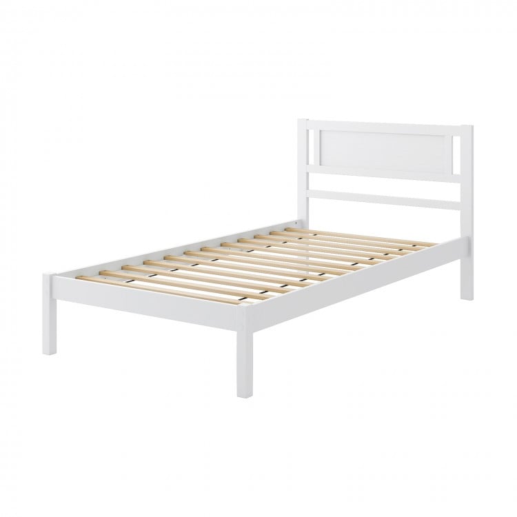 Twin/Full/Queen Size Wood Bed Frame with Headboard and Wooden Slats Support - Gallery View 1 of 15