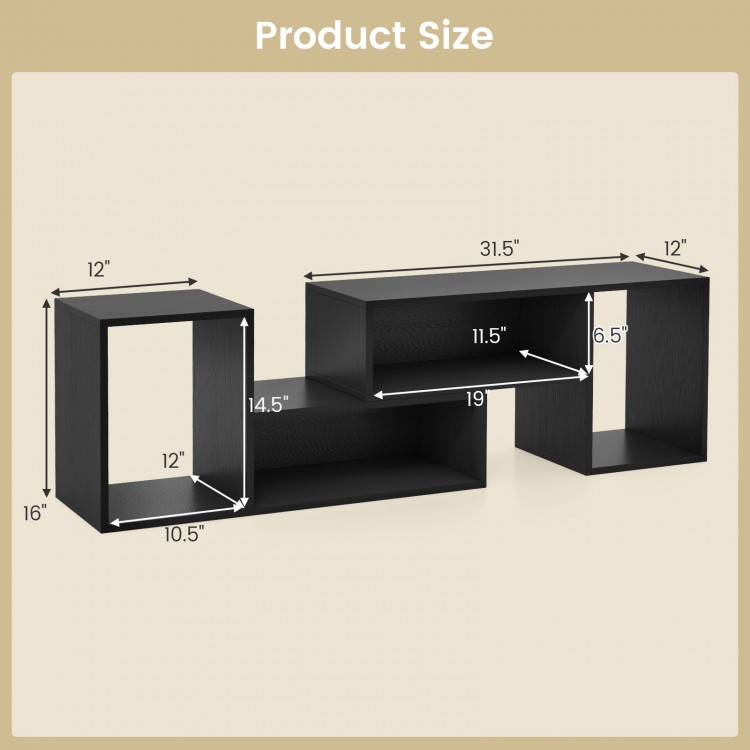 2 Pieces Adjustable TV Stand for TVs up to 55 Inch with Storage Cubes - Gallery View 5 of 10