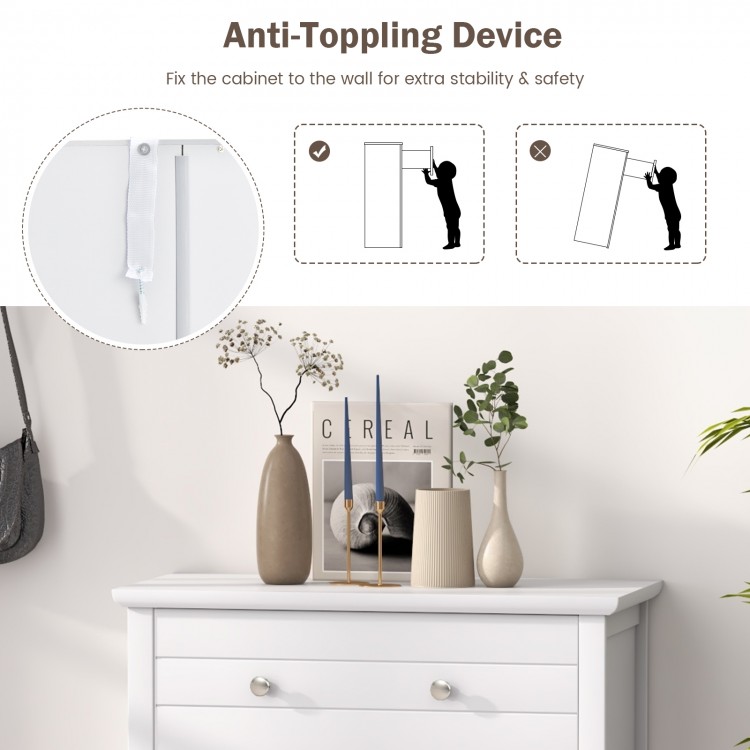 Anti-tipping device for the free-standing bathroom storage cabinet, enhancing stability and safety for your home.