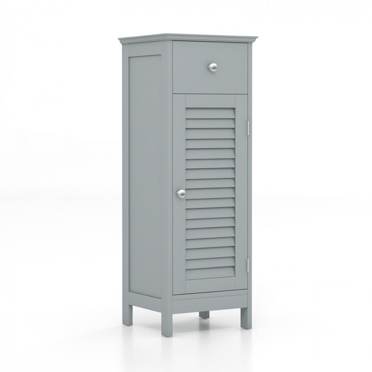 Bathroom Floor Storage Cabinet with Drawer and Shutter Door Cabinet - Gallery View 1 of 11