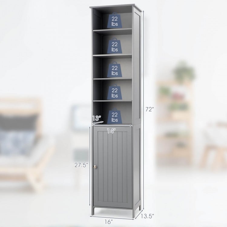 72 Inches Tall Freestanding Bathroom Storage Cabinet - Gallery View 4 of 10