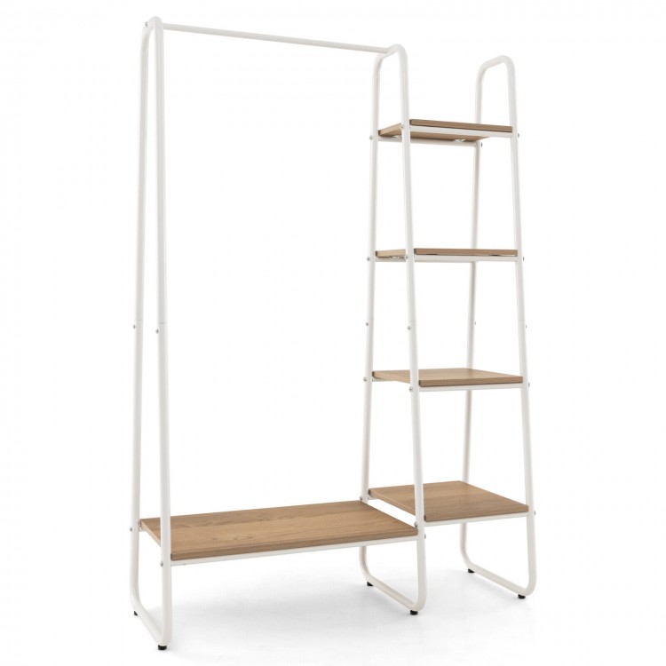 Free Standing Clothes Rack Storage Tower with Hanging Bar - Gallery View 1 of 10