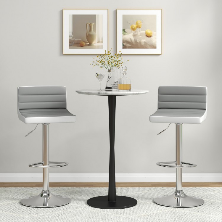 Set of 2 adjustable height barstools with PU leather seats and ergonomic backrests, perfect for kitchen islands or.