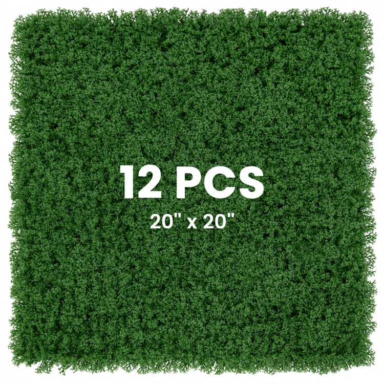 12 Pieces 20 x 20 inches Artificial Grass Wall Panels for Garden Yard Balcony - Gallery View 1 of 11