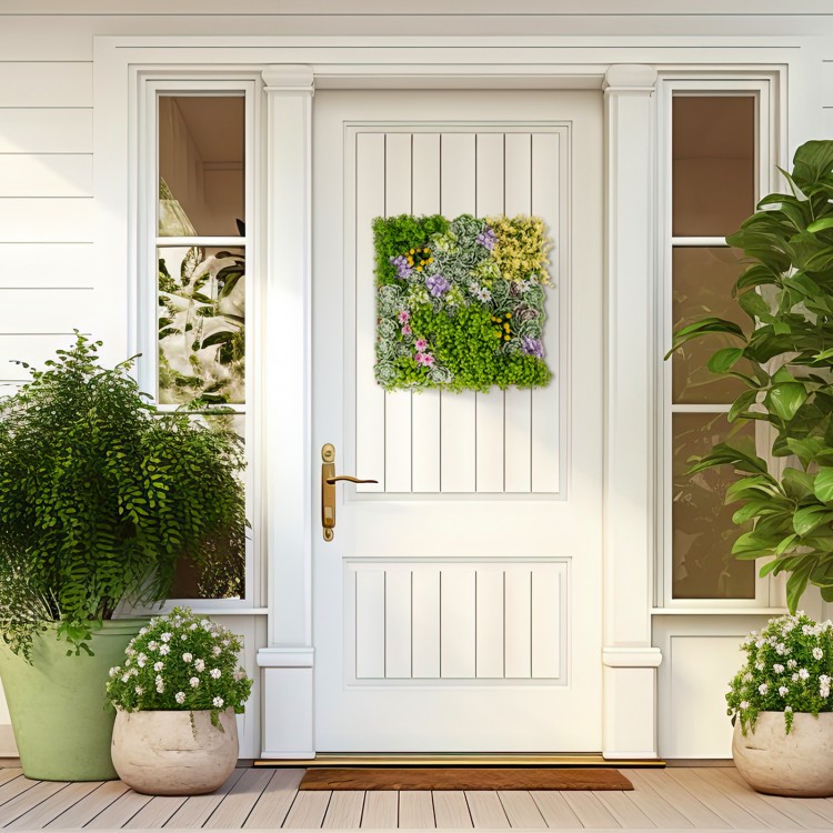 20" x 20" 3D hanging succulents with 10 types of faux plants, perfect for balcony or home decor.