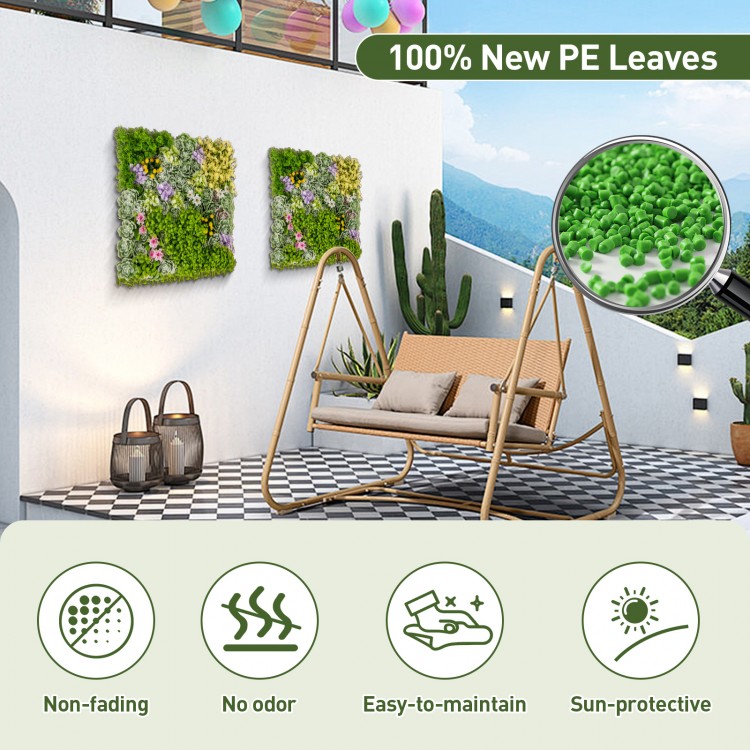 20" x 20" 3D hanging succulents with 10 types of faux plants, sun-protective and easy to maintain for indoor or outdoor.