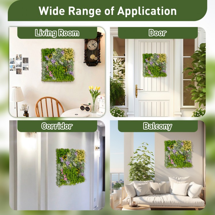 20" x 20" 3D hanging succulents featuring 10 types of faux plants, perfect for balcony or home decoration.