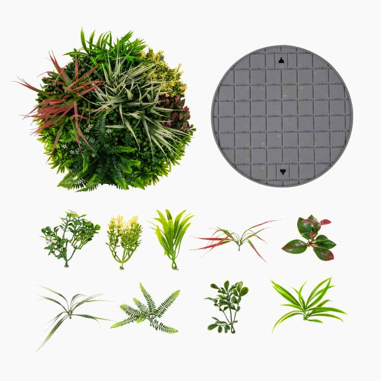 Vibrant 2 pack of square framed artificial foliage wall art with 10 faux plants, ideal for indoor and outdoor decor.