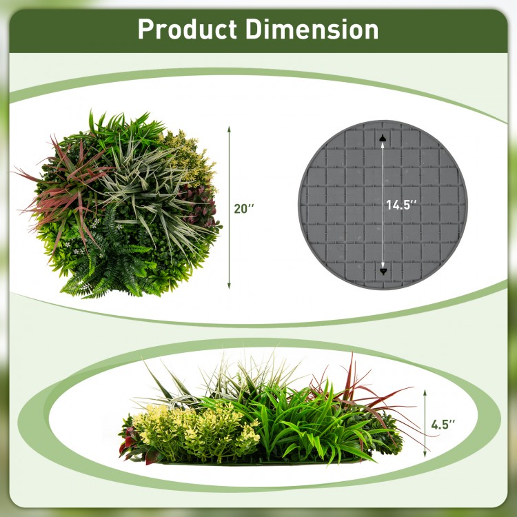 Detailed dimensions of the 2 Pack Square Framed Artificial Foliage Wall Art, featuring vibrant faux plants for.