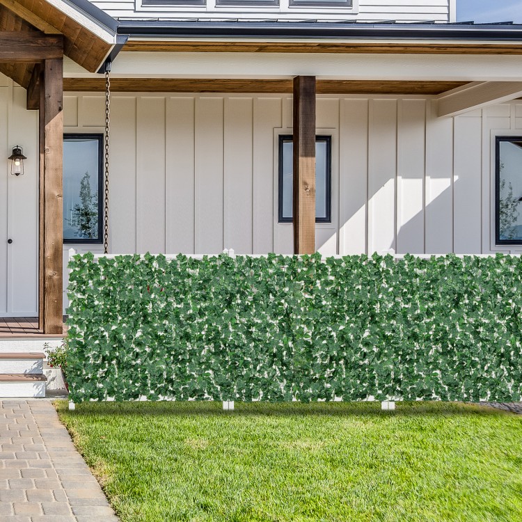 Artificial ivy privacy fence in a 120 x 40 inch size, ideal for outdoor decoration and privacy enhancement.