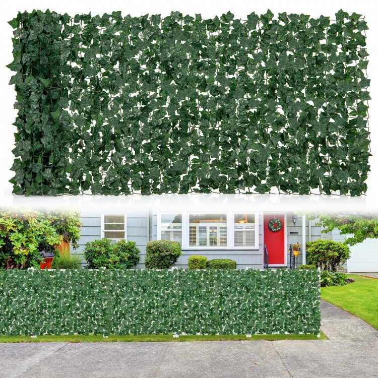 Artificial ivy privacy fence, 120 x 40 inches, dense PE leaves for decorative and privacy use in indoor and outdoor.
