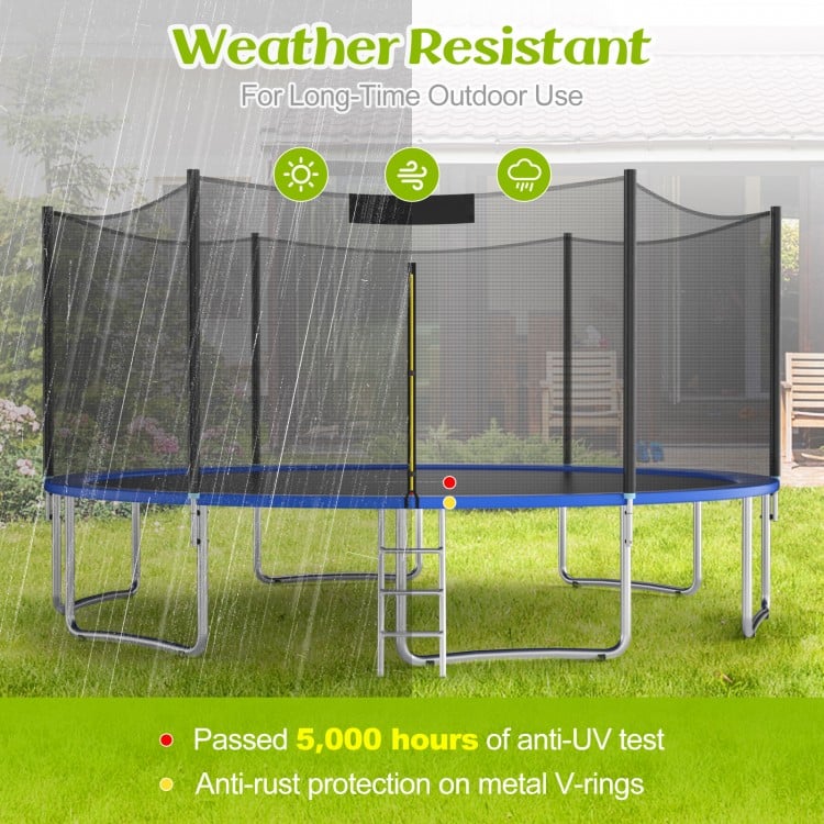 High-elastic PP replacement jumping mat for 12 ft trampoline, weather resistant with durable stitching for safe use.