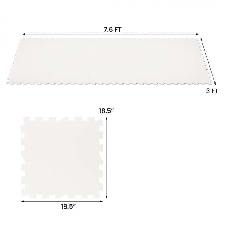 Hockey flooring tiles in white, 7.6 ft x 3 ft, made of UHMW-PE for training and practice on any flat surface.