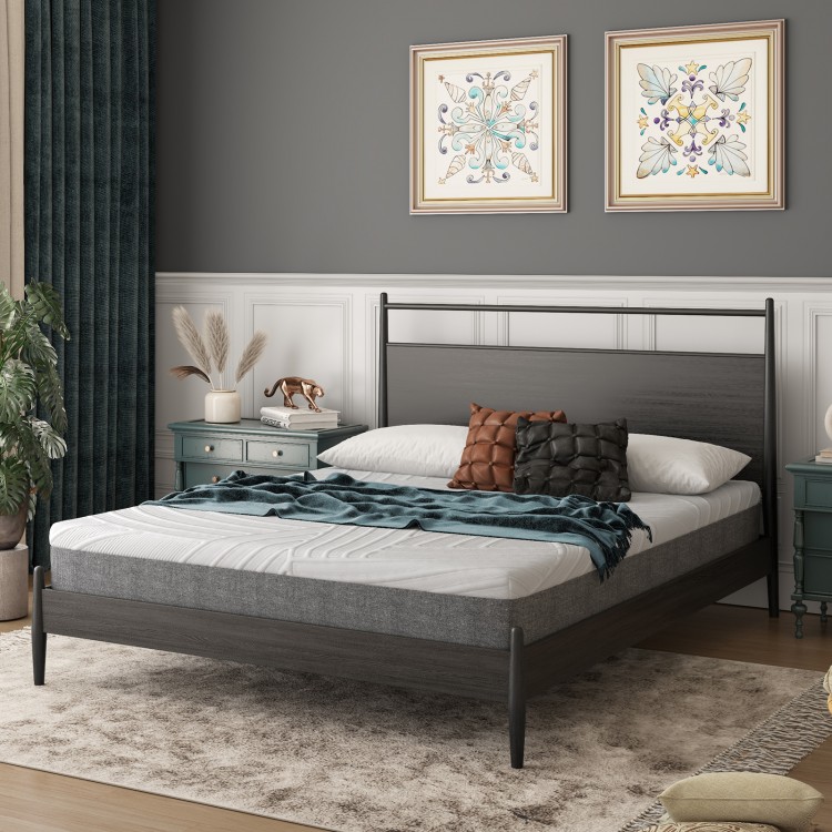 Full-size 8-inch memory foam mattress with jacquard fabric cover, designed for medium-firm support and cooler sleep.