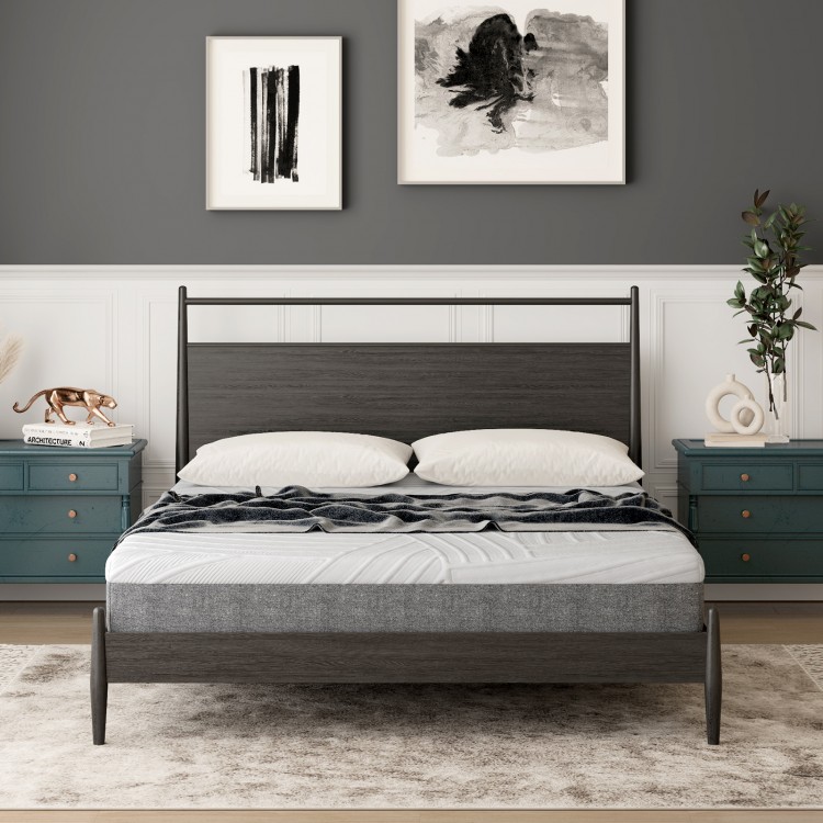 Full-size 8-inch memory foam mattress with jacquard fabric cover, designed for medium-firm comfort and breathability.