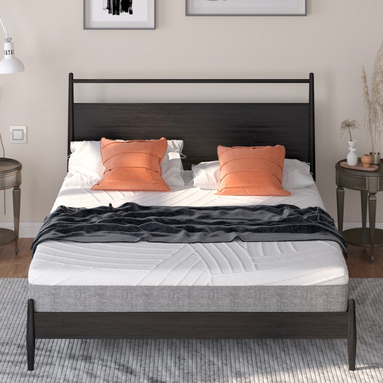 Full-size 8-inch memory foam mattress with jacquard fabric cover, designed for medium-firm comfort and cooling sleep.