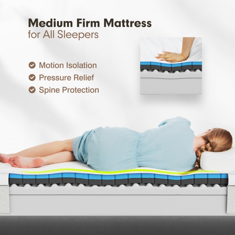 75L x 54W x 8H Memory Foam Mattress with Jacquard Fabric Cover - Gallery View 8 of 12