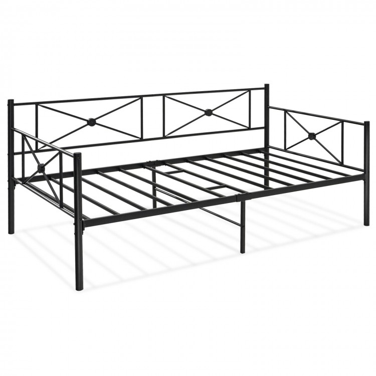 Metal Daybed Frame Twin Size with Heavy Duty Steel Slats Support - Gallery View 1 of 10