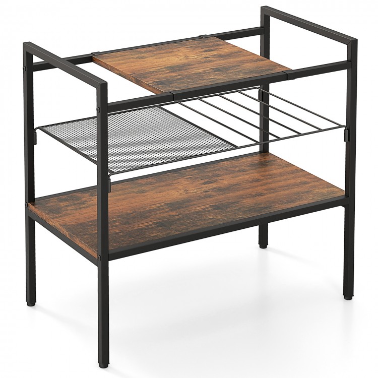 3-Tier Console Table with Removable Panel and Mesh Shelf - Gallery View 1 of 11