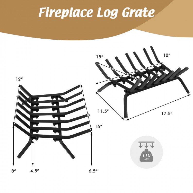 31-inch fireplace log grate made of solid wrought iron, designed for outdoor fire pits, with a V-shaped design for.