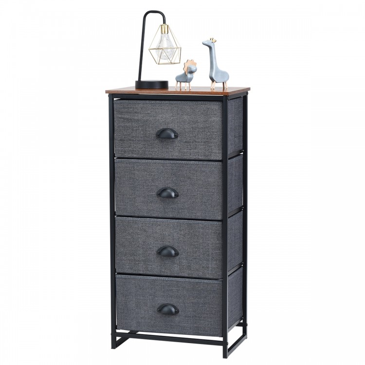 Close-up view of the black fabric drawer with a metal handle, perfect for stylish and functional storage solutions.