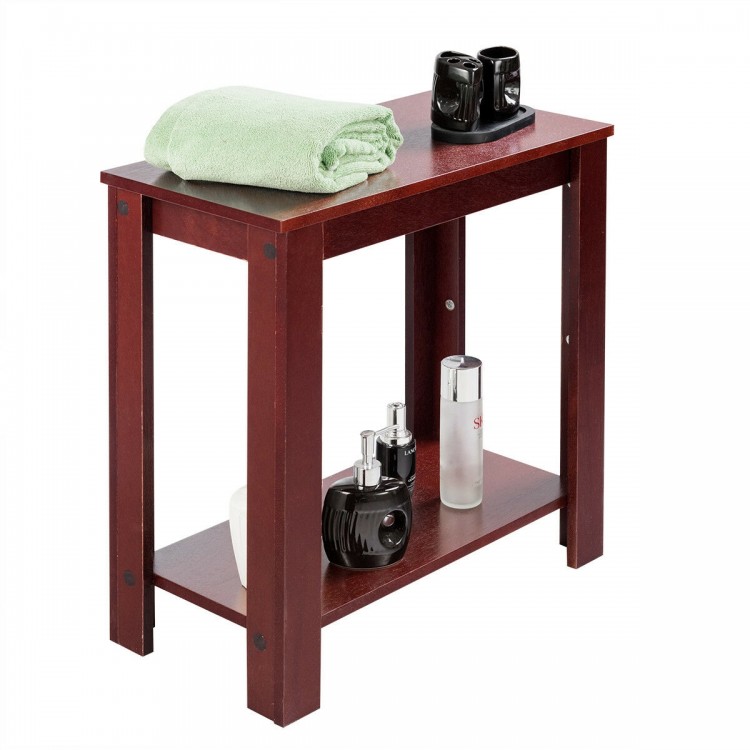 2-Tier Modern Compact End Table with Storage Shelf - Gallery View 10 of 12