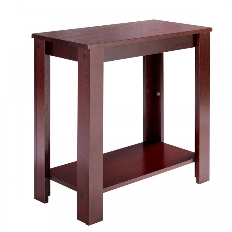 2-Tier Modern Compact End Table with Storage Shelf - Gallery View 4 of 12