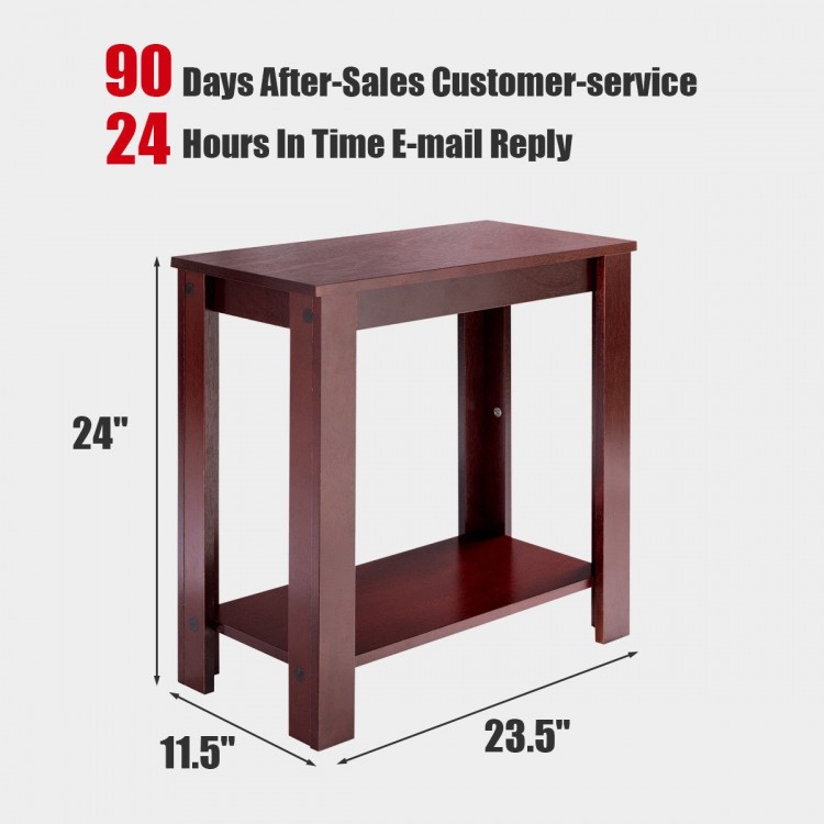 2-Tier Modern Compact End Table with Storage Shelf - Gallery View 5 of 12